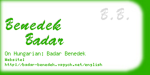 benedek badar business card